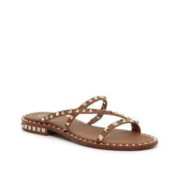 ASH Peace Bis Studded Slip On Flat Sandals in Cognac SZ 39/9 - Picture 1 of 12